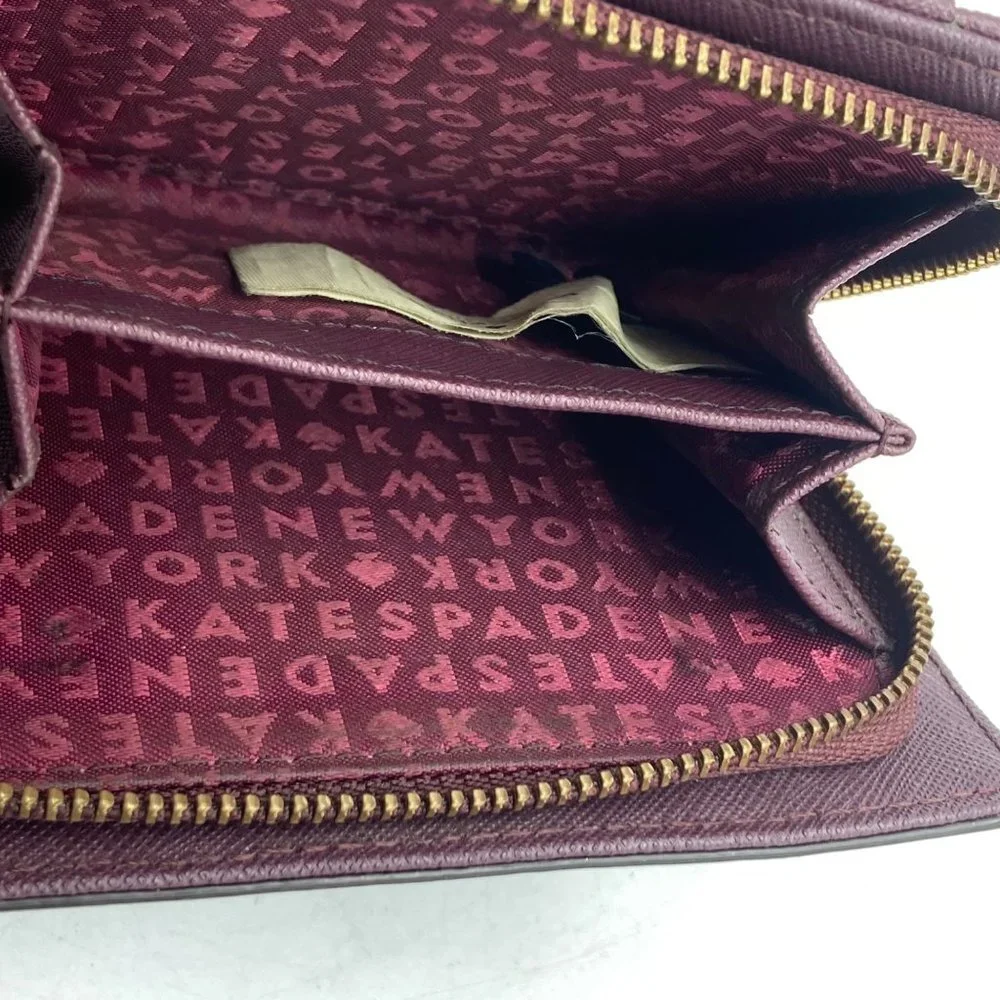 Kate Spade New York Cara‎ Newberry Lane Mulled Wine Red Leather Wallet
